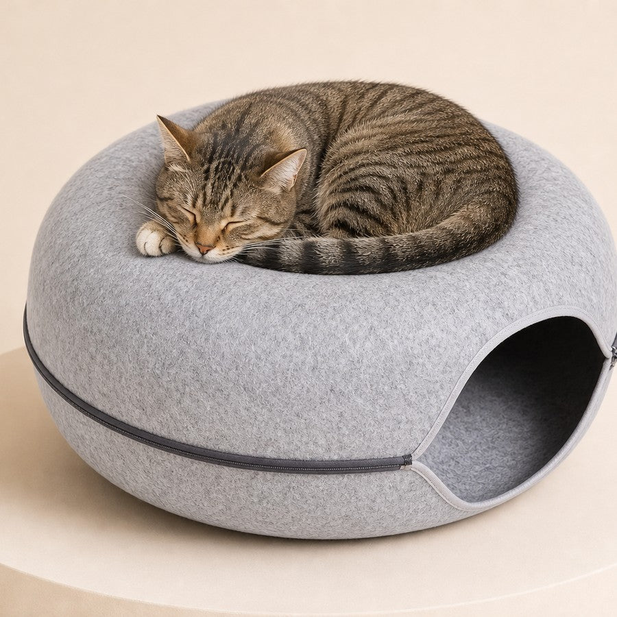 Donut Cat Bed in use